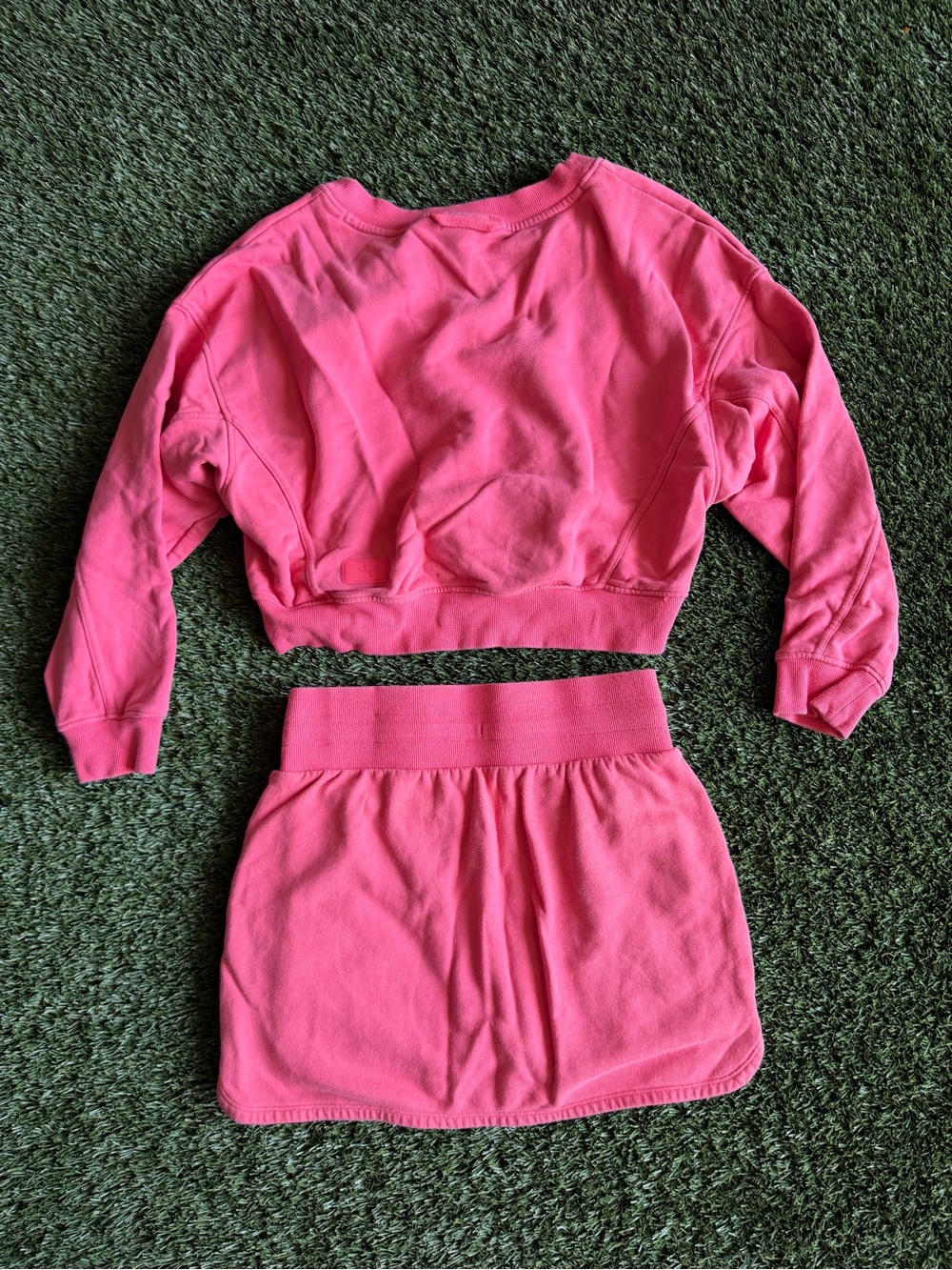 JOY LAB Coral Pink Cropped Sweatshirt & Skort Set | XS Top / Small Bottom - Picture 2 of 4